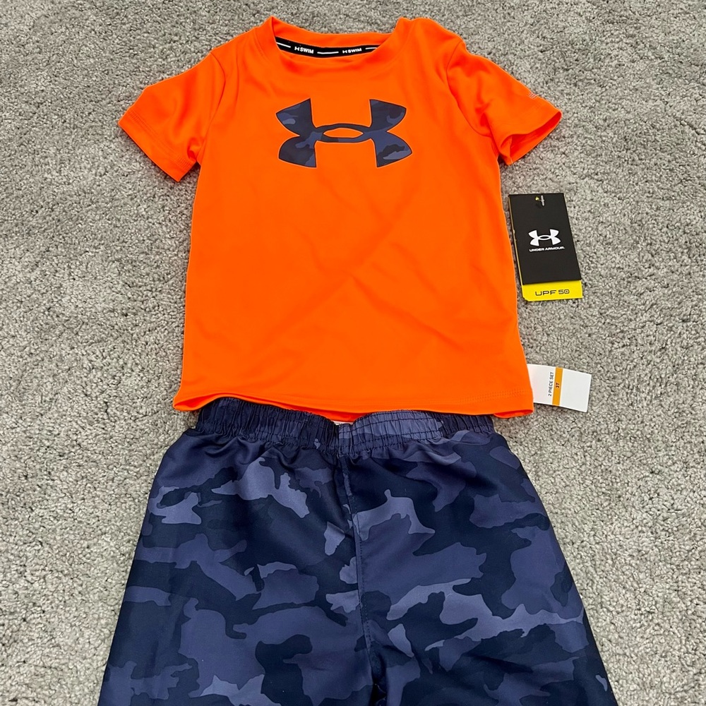 Under Armour 3T Swim Set Navy Blue & Orange